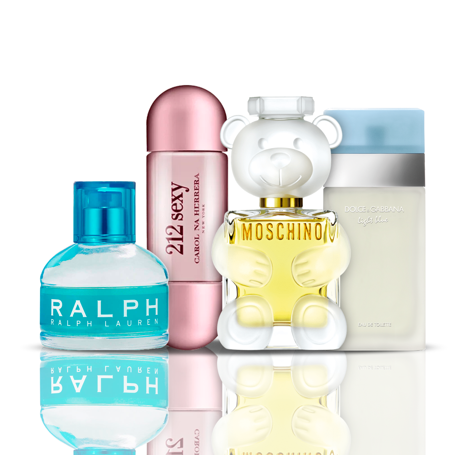 Set de 4 parfumrui | 212 Sexy + Light Blue + Moschino Toy 2 + Ralph Lauren 100 ml