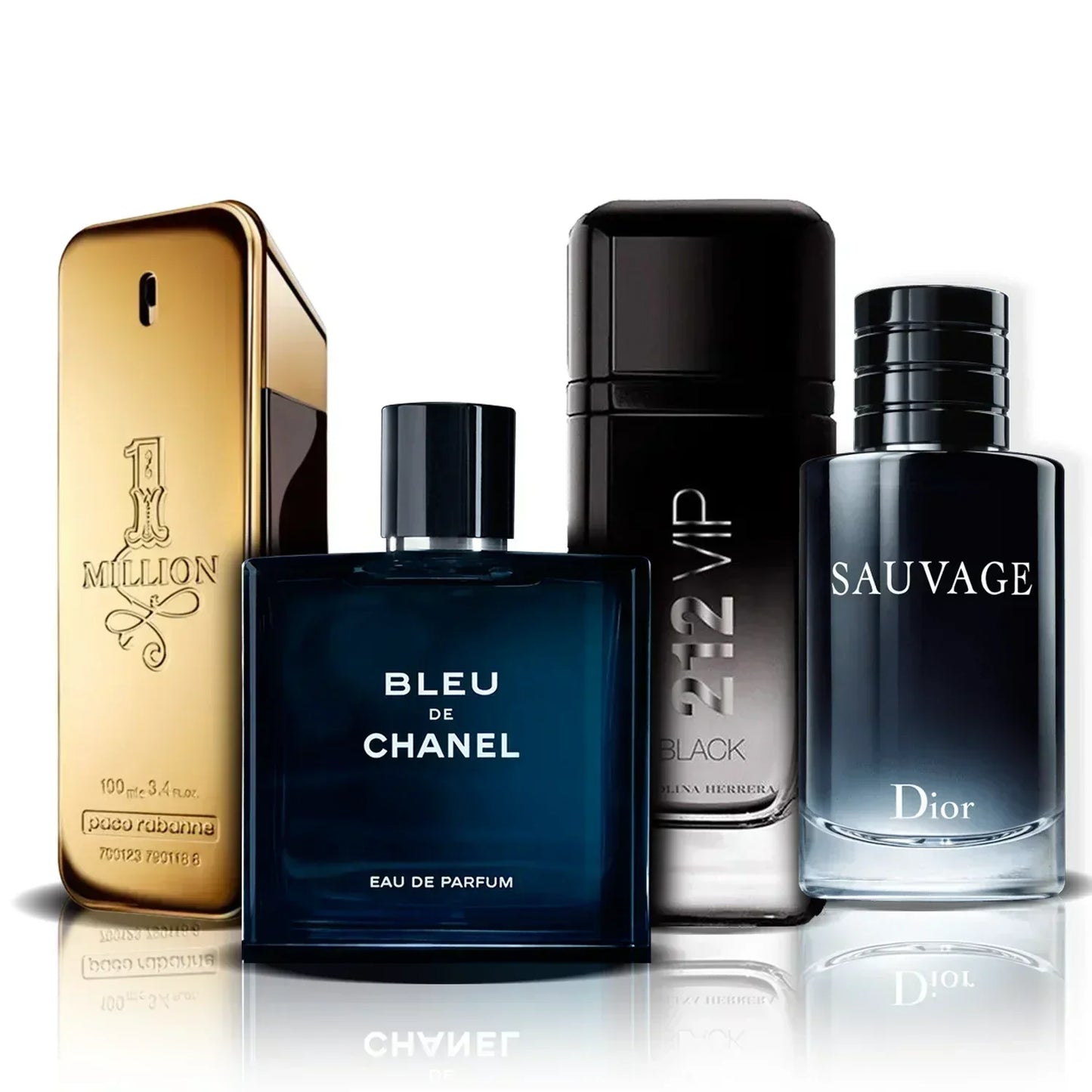 Set de 4 parfumrui | One Million, Bleu de Chanel, 212 Vip Black i Sauvage (100 ml)