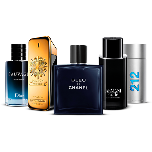 Combinație de 5 parfumuri pentru bărbați – Sauvage, 1 Million, Bleu de Chanel, Armani Code și 212 Men [100 ml fiecare]