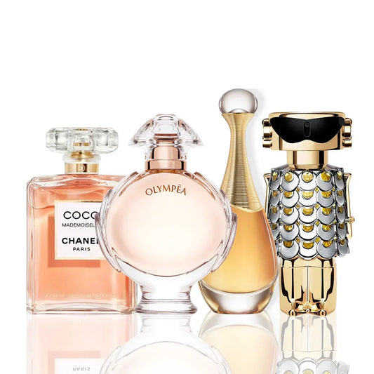 Set de 4 parfumuri | Coco Chanel + J'Adore + Olympea + Paco Rabanne Fame 100 ml