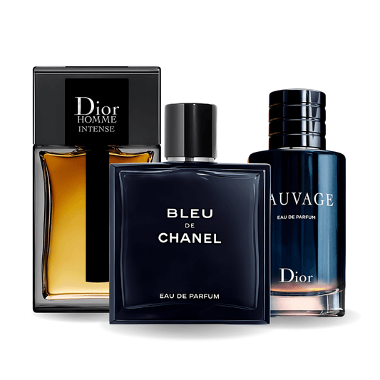 Set de 3 parfumuri | Sauvage Dior + Bleu de Chanel + Dior Homme Intense 100 ml