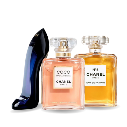 Set de 3 parfumuri | Good Girl + Coco Mademoiselle + Chanel Nº5 100 ml