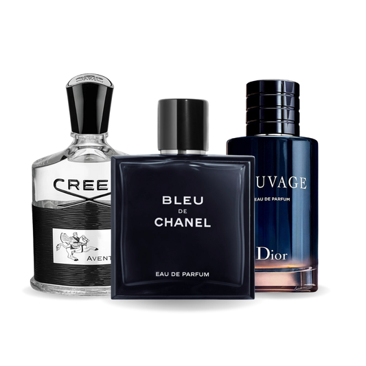 Set de 3 parfumuri | Creed Aventus + Bleu de Chanel + Dior Sauvage 100 ml