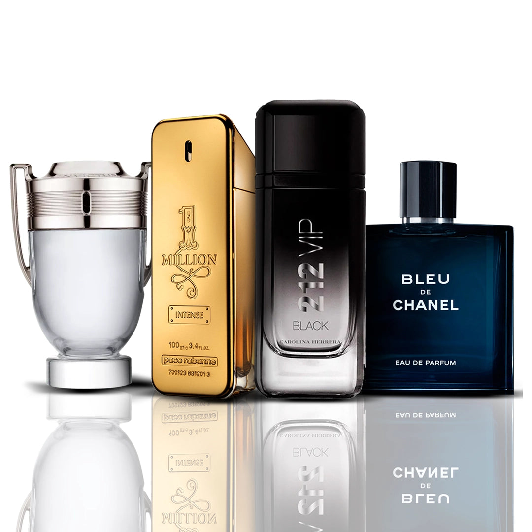 Set de 4 parfumrui | Invictus + One Million + 212 VIP Black + Bleu de Chanel 100 ml
