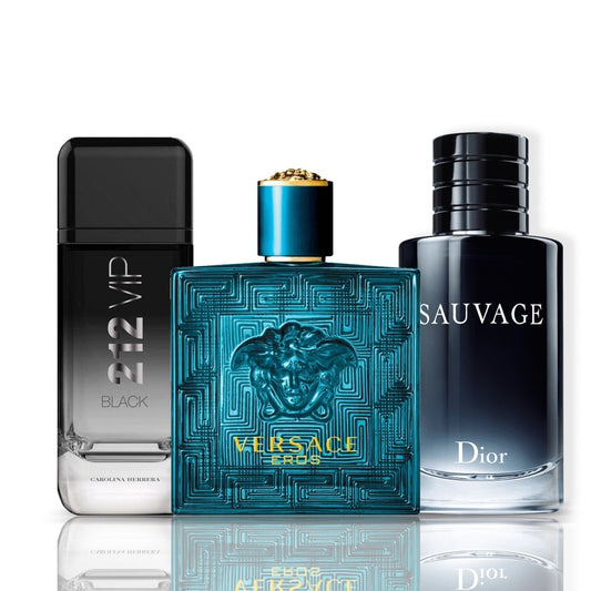 Set de 3 parfumuri | 212 VIP Black + Versace Eros + Sauvage Dior 100 ml